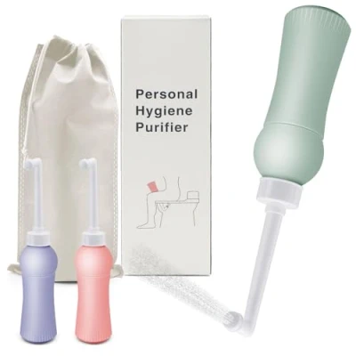 Abbildung von 500ml Po Dusche mit Reiseetui, Einziehbare Portable Bidet für Reisen und Zuhause Ersetzt Feuchttücher, spart Toilettenpapier, Hygienische Intimdusche Podusche Frau Wochenbett (Rosa, 500ml)