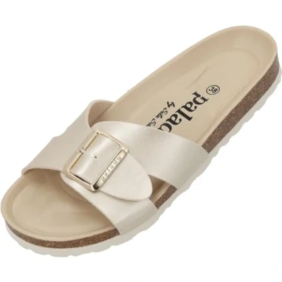 Abbildung von Palado by Sila Sahin Pantolette flach, Damen, Größe: 37, Gold metallic Schuhe