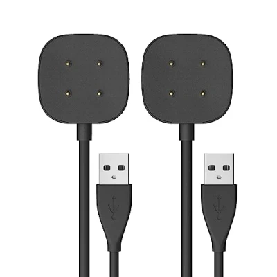 Abbildung von Sinoacc 2 Stücke Ladekabel Kompatibel mit Fitbit Versa 4 Sense Smartwatch Ladegerät 2,Sense,Versa 4,Versa 3 Magnetisches Ladestation USB Kabel 100Cm/3.3Ft Zubehör