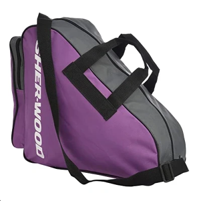 Abbildung von Sherwood Schlittschuhtasche, Inliner Tasche für Erwachsene und Kinder, Eishockey Bag, ideal Rollschuhe Eislaufschuhe (Lila)