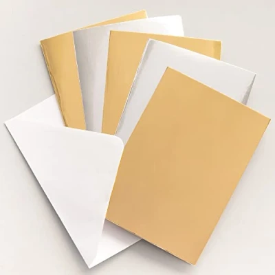 Abbildung von Baker Ross FE830 Gold und Silber Weihnachts Grußkarten 12er Pack, Kartenrohlinge für die Kartenherstellung, Gestalte deine eigenen Weihnachtskarten, Ideal Kinder Kunst Bastelprojekte