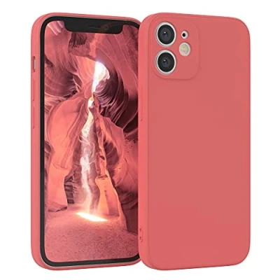 Abbildung von EAZY Case Silikonhülle für iPhone 12 Mini Hülle Silikon Rot weich stoßfeste Handyhülle Schutzhülle mit Kameraschutz Dünn Premium Schutz Cover TPU Phone Bumper in Hellrot