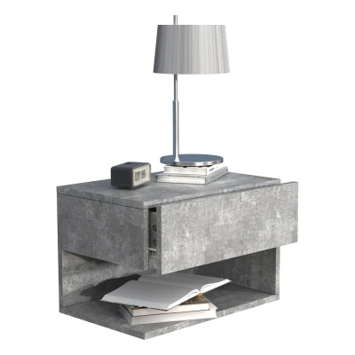 Abbildung von Wandschublade &quot;Usal XL 45&quot; Beton Grau
