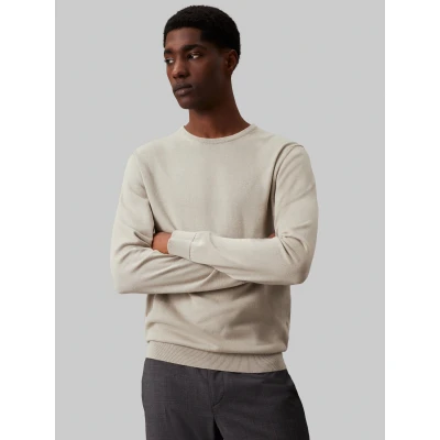 Abbildung von Calvin Klein Rundhalspullover COTTON SILK BLEND CN SWEATER mit Logoprägung