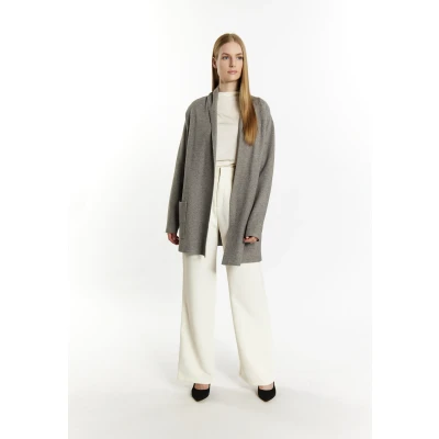 Abbildung von DREIMASTER Klassik Women&#039;s Cardigan M/L / Grau Melange 50% Viskose 28% Polyester 22% Nylon