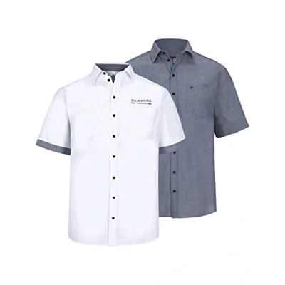 Abbildung von Jan Vanderstorm 2 PACK Hemd, Herren, Größe: 45/46, Weiß/blau