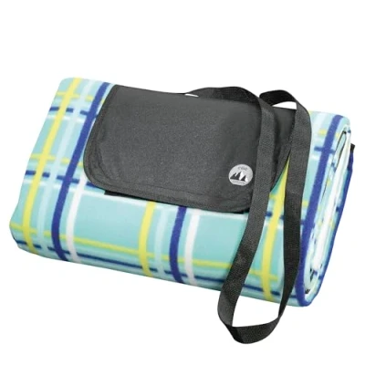 Abbildung von Cilio Picknickdecke Beach, Unterseite wasserabweisend, Outdoor Decke Polyester, weiche Oberfläche, mit Klettverschluss und Trageriemen, Geeignet für Picknick, Strand Camping, 200x200 cm, Türkis