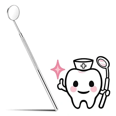 Abbildung von Zahnarztspiegel,Edelstahl Mundspiegel Dentalspiegel Mund Zahn Inspektion Spiegel Zahnspiegel Speculum Stomatoscope Zahnarzt Werkzeug