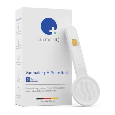 Abbildung von 5x LuxmedIQ Vaginaler pH Test zur Früherkennung bakterieller Infektionen, Bakterielle Vaginose Gesundheitstest für Schwangerschaftsvorsorge bei Blasensprung Einfache &amp; schmerzfreie Anwendung