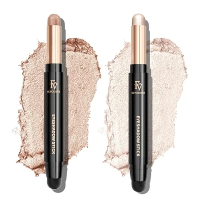 Abbildung von FV 2 PCS Lidschatten Stift, Hochpigmentierte Creme Lidschatten, Langanhaltend, Knitterfrei, Wasserfest Eyeshadow Sticks mit Shimmer Finish, Champagne &amp; Pearl