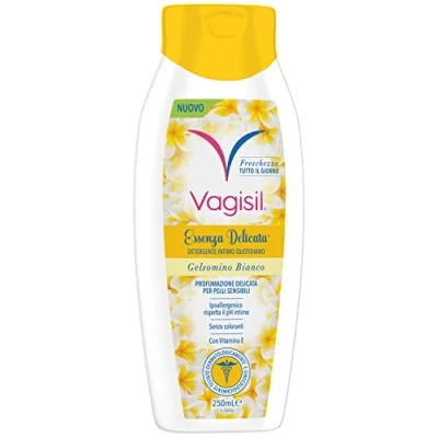 Abbildung von Vagisil Damenunterwäsche, milde Essenz mit weißem Jasmin, Intimhygiene, seifenfrei, respektiert den pH Wert der Intimhaut, 250 ml