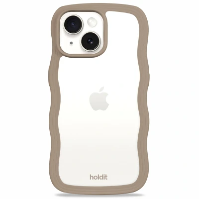 Abbildung von Holdit Wavy TPU Back Cover Durchsichtig/Braun Apple iPhone 13/14/15