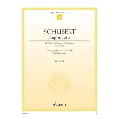 Abbildung von Impromptu: Nr. 3 Ges Dur. op. 90. D 899. Klavier.: No. G sharp Major. piano. (Edition Schott Einzelausgabe)
