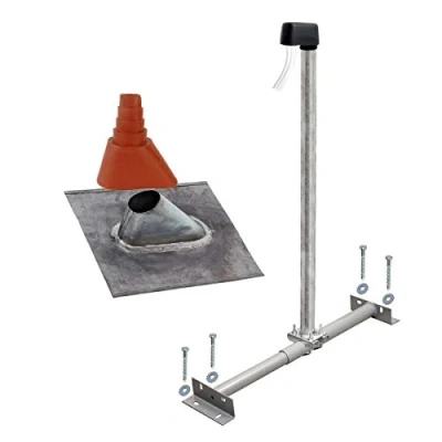 Abbildung von PremiumX Basic Dachsparrenhalter 100cm Mast Sparrenhalter für Satellitenschüssel Satellitenantenne SAT TV Dach Antennenmontage Set