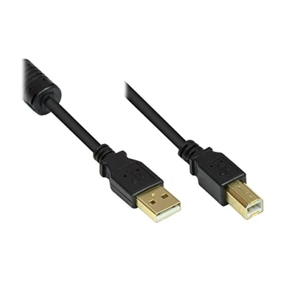 Abbildung von Good Connections GC M0080 Premium Anschluss/Druckerkabel USB 2.0 Stecker A auf B, 1m schwarz