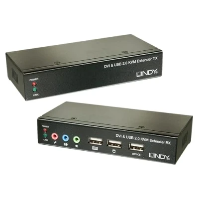 Abbildung von LINDY 39377 Cat.5 KVM Extender Classic DVI USB Audio, 50m
