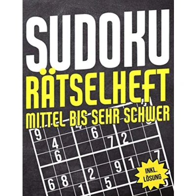 Abbildung von Sudoku Mittel bis Sehr Schwer: Block mit 900 Rätseln auf 300 Seiten Schwierigkeitsstufen Schwer Sudokublock Lösung, ... und Tricks Rätselheft für Erwachsene