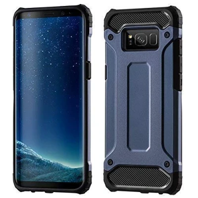 Abbildung von cofi1453 Schutzhülle Bumper Hybrid Armor kompatibel mit Huawei P8 Lite Silikon Hülle Zubehör Tasche in Blau