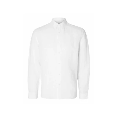 Abbildung von Selected Homme Herren Slhregkylian Linen Shirt Classic Noos Langarmhemd, Weiß, M EU