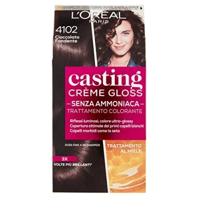 Abbildung von L&#039;Oréal Paris Haarfarbe Casting Creme Gloss, ohne Ammoniak für einen angenehmen Duft, 4102 Cool Brünette Dunkle Schokolade, 1 Stück