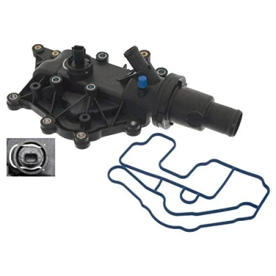 Abbildung von FEBI BILSTEIN 100233 Thermostatgehäuse mit Dichtung Temperaturschalter RENAULT: Kangoo II Be Bop, MEGANE 2 Kombi,