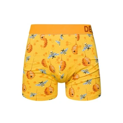 Abbildung von Dedoles Boxershorts Herren &amp; Jungen Unterwäsche Trunks Baumwolle lustige Designs Dinosaurier Hamster Spiele Maulwurf Geschenk, Farbe Orange, Motiv Fleißige Bienen Unterhose, Gr. L