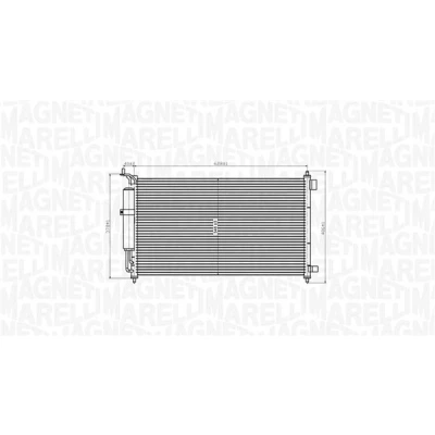 Abbildung von MAGNETI MARELLI 350203829000 Klimakondensator mit Trockner 628x348x18 348 628 18 NISSAN: MICRA 3, Note I, Juke, RENAULT: Modus / Grand