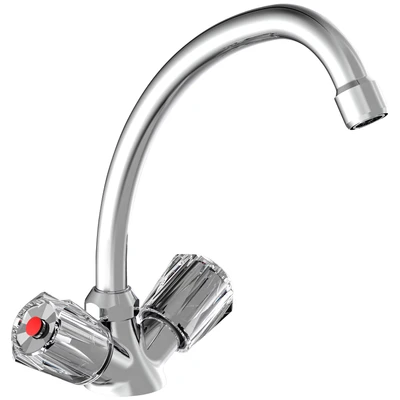 Abbildung von Schütte Spültischarmatur &quot;Duo Mix&quot;, Niederdruck Armatur Küche, schwenkbarer Wasserhahn, Mischbatterie