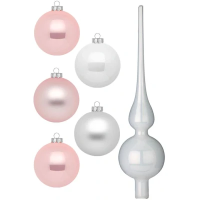 Abbildung von MAGIC by Inge Weihnachtsbaumkugel Noble Rose, Weihnachtsdeko, Christbaumschmuck (46 St), Christbaumkugeln aus Glas, 45 Kugeln Ø ca. 4 6 cm, inkl. Spitze 28 cm