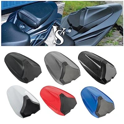 Abbildung von Fayedenicy Motorrad Hinten Sozius Solo Sitz Gugel Höcker Abdeckung Harte ABS Verkleidung Heckteil für Su.zuki GSX S GSXS 750 GSXS750 S750 2017 2018 2019 2020 2021 2022 2023 Zubehör (Blau)