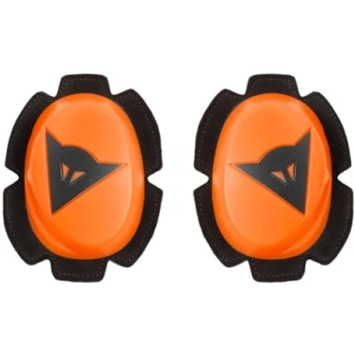 Abbildung von Dainese Pista Knee Slider, Polyurethan Motorradknie, Motorrad Knieschoner, Gleichmäßiger Kontakt mit Piste und Asphalt, Schieber Klettverschluss, Orange Fluo/Schwarz