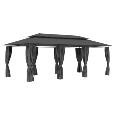Abbildung von vidaXL Partyzelt Pavillon mit Vorhängen 600x298x270 cm Anthrazit