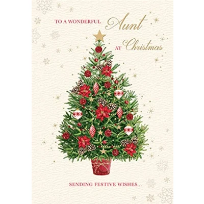 Abbildung von Traditionelle Weihnachtskarte für Tante 17,8 x 12,7 cm Piccadilly Greetings