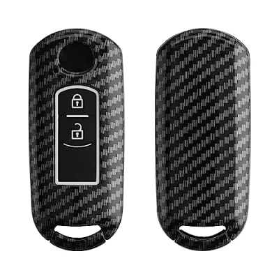 Abbildung von kwmobile Autoschlüssel Hülle kompatibel mit Mazda 2 Tasten Keyless Go Hardcover Schutzhülle Schlüsselhülle Cover in Schwarz