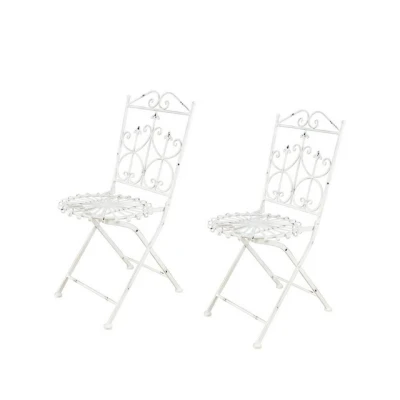Abbildung von HTI Living Gartenstuhl Gartenstühle 2er Set Romantic Garden (Set, 2 St), Metallstuhl Klappstuhl
