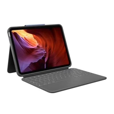 Abbildung von Logitech Tablettasche Rugged Folio Graphit Smart Connector QWERTZ Deutsch