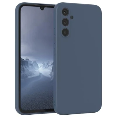 Abbildung von EAZY Case Silikonhülle für Samsung Galaxy A34 Hülle Silikon Blau weich stoßfeste Handyhülle Schutzhülle mit Kameraschutz Dünn Premium Schutz Cover TPU Phone Bumper in Petrol