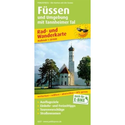 Abbildung von Füssen und Umgebung mit Tannheimer Tal: Rad Wanderkarte Ausflugszielen, Einkehr &amp; Freizeittipps, Nebenkarten Lechstausee Tal, ... 1:50000 (Rad Wanderkarte: RuWK)