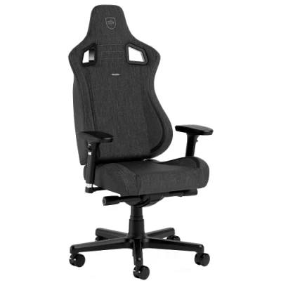 Abbildung von noblechairs Epic Compact Gaming Stuhl, Bürostuhl Ergonomisch, Schreibtisch Kopf und Lendenstütze, PU Leder, Entwickelt für Nutzer bis 120 kg 1,7 Meter Hoch (Schwarz/Carbon)
