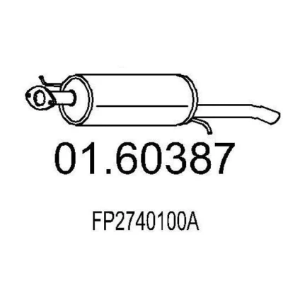 Abbildung von MTS 01.60387 Endschalldämpfer 890 MAZDA: 626 V Station Wagon, Hatchback