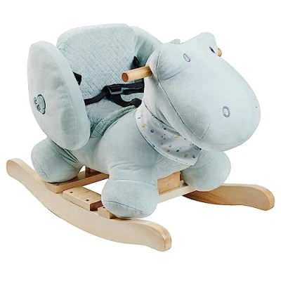 Abbildung von Nattou Schaukeltier, Krokodil Romeo, Inkl. Sicherheitsgurt, Fröhliches Hin und Herschaukeln, 63 x 33 45,5 cm, Jules &amp; Sally, Polyester/Holz, Hellblau