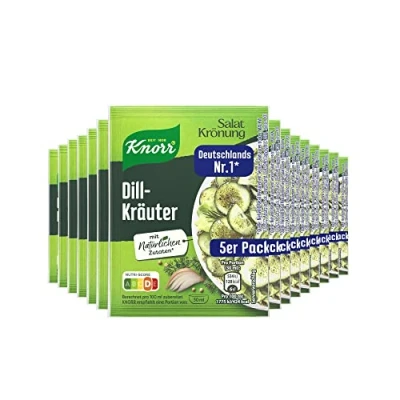 Abbildung von Knorr Salatkrönung Dill Kräuter für ein leckeres Salatdressing mit natürlichen Zutaten* 5 x 3 Portionen 15 Stück
