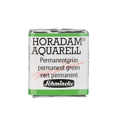 Abbildung von Schmincke HORADAM® AQUARELL feinste Künstler Aquarellfarben, 526 Permanentgrün, 14 044, 1/2 Näpfchen