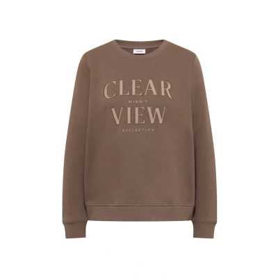 Abbildung von Cecil MIT Wording Sweatshirt, Damen, Größe: Large, Braun