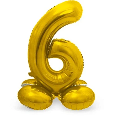 Abbildung von Figurenballon 6 Stehend Gold 72 cm