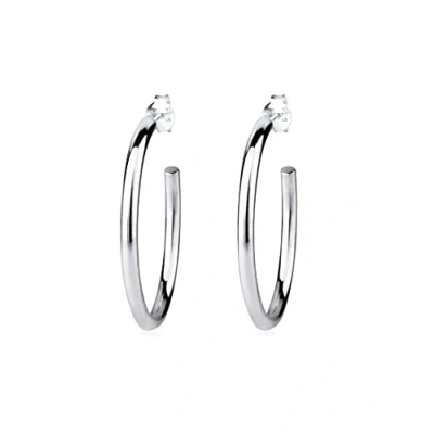 Abbildung von Elli Hoops Basic Ohrringe, Damen, Größe: One Size, Silberfarben