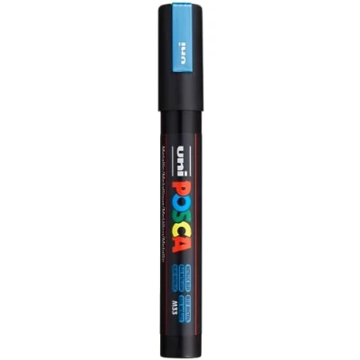 Abbildung von Uni Ball Fasermaler Posca PC 5M 1,8 2,5mm blau metallic