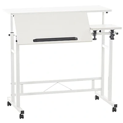 Abbildung von CLP Schreibtisch Telford I Neigbarer Computertisch Aus Metall Laptoptisch Im Industrial Look, Farbe:weiß