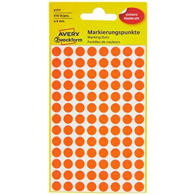 Abbildung von AVERY Zweckform Klebepunkte Ø 8,0 mm leuchtrot