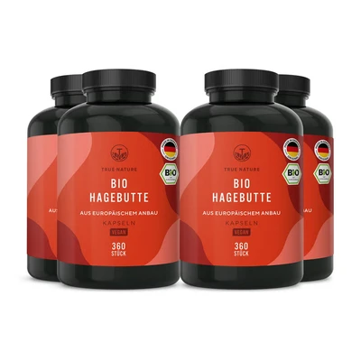 Abbildung von Bio Hagebutte 1080 Kapseln Vegan TRUE NATURE 4x270 St